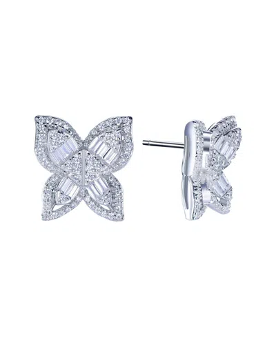 SUZY LEVIAN CZ JEWELRY SUZY LEVIAN SILVER CZ MULTI-CUT BUTTERFLY EARRINGS