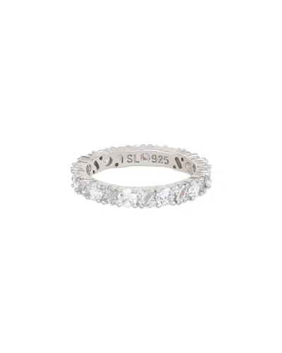 SUZY LEVIAN CZ JEWELRY SUZY LEVIAN SILVER CZ MULTI-CUT ETERNITY RING
