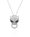 Suzy Levian Cz Jewelry Suzy Levian Silver Cz Panther Necklace In Metallic