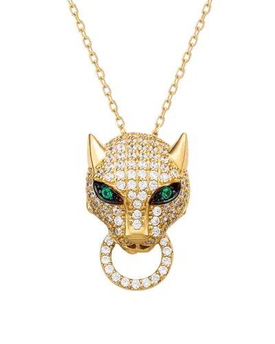 Suzy Levian Cz Jewelry Suzy Levian Silver Cz Panther Necklace In Gold