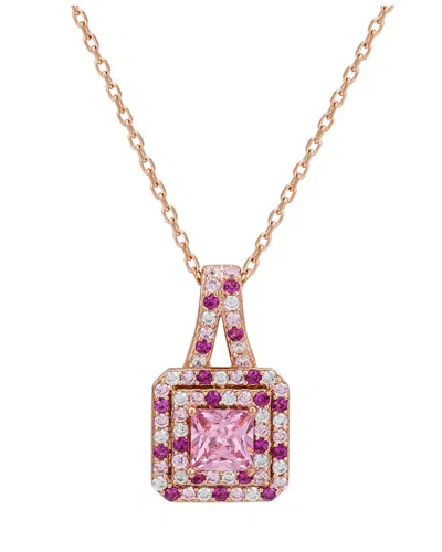 Suzy Levian Cz Jewelry Suzy Levian Silver Cz Pendant In Orange