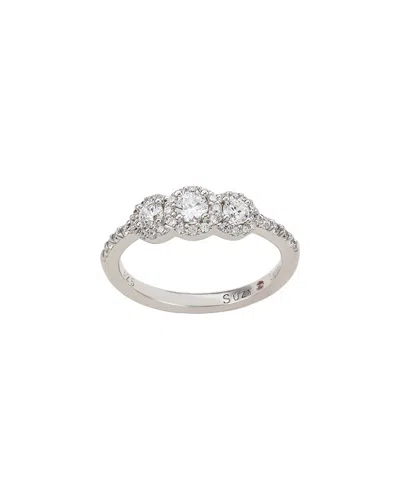 SUZY LEVIAN CZ JEWELRY SUZY LEVIAN SILVER CZ PETITE ENGAGEMENT RING