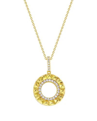 Suzy Levian Cz Jewelry Suzy Levian Silver Cz Rockstud Circle Necklace In Gold