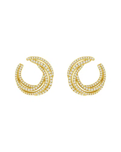 Suzy Levian Cz Jewelry Suzy Levian Silver Cz Statement Earrings In Gold
