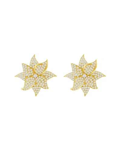 Suzy Levian Cz Jewelry Suzy Levian Silver Cz Statement Earrings In Gold