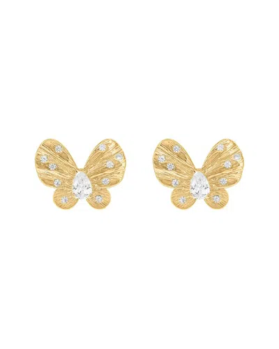 Suzy Levian Cz Jewelry Suzy Levian Silver Cz Stud Earrings In Gold