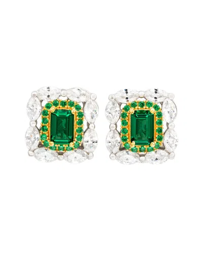 Suzy Levian Cz Jewelry Suzy Levian Silver Cz Studs In Green