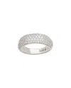 Suzy Levian Cz Jewelry Suzy Levian Silver Cz Thick Pave Half-eternity Ring