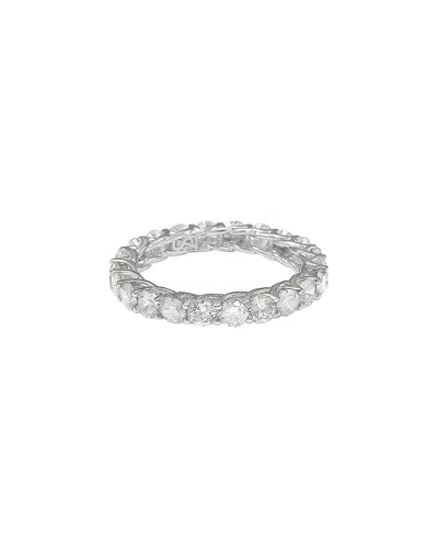 Suzy Levian Cz Jewelry Suzy Levian Silver Cz Thin Eternity Ring In Metallic