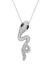 Suzy Levian Cz Jewelry Suzy Levian Silver Cz Wild Snake Necklace In Metallic
