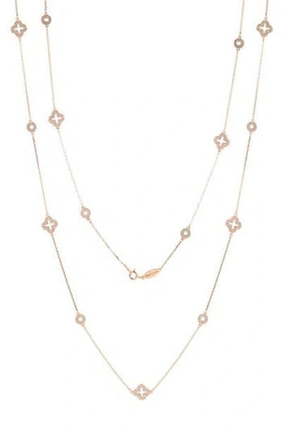 Suzy Levian Cz Pavé Station Chain Necklace In Gold