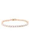 Suzy Levian Silver Cz Bracelet In Rose