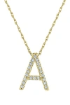 Suzy Levian 14k 0.1 Ct. Tw. Diamond Initial Necklace In Gold - A