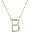 Suzy Levian Diamond & 14k Yellow Gold Letter Pendant Necklace In Gold - B