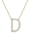 Suzy Levian Diamond & 14k Yellow Gold Letter Pendant Necklace In Gold - D