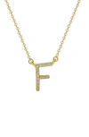 Suzy Levian Diamond & 14k Yellow Gold Letter Pendant Necklace In Gold - F