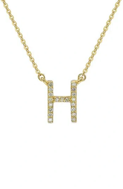 Suzy Levian Diamond & 14k Yellow Gold Letter Pendant Necklace In Gold - H