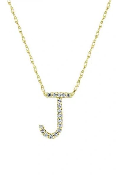 Suzy Levian Diamond & 14k Yellow Gold Letter Pendant Necklace In Gold - J