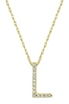 Suzy Levian Dnu 0 Units Sold  14k Diamond Initial Necklace (a-z) In Gold - L