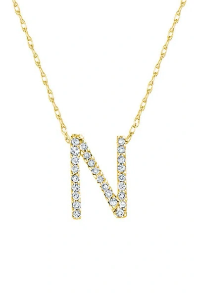 Suzy Levian Diamond & 14k Yellow Gold Letter Pendant Necklace In Gold - N