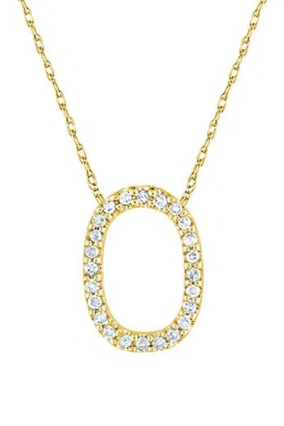 Suzy Levian Diamond & 14k Yellow Gold Letter Pendant Necklace In Gold - O