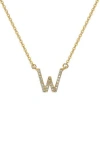 Suzy Levian Diamond & 14k Yellow Gold Letter Pendant Necklace In Gold - W