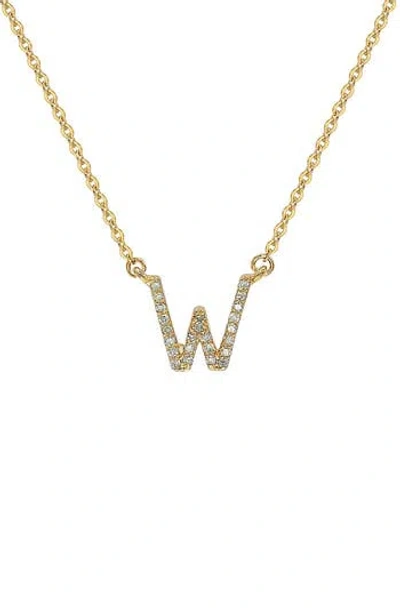 Suzy Levian Diamond & 14k Yellow Gold Letter Pendant Necklace In Gold - W