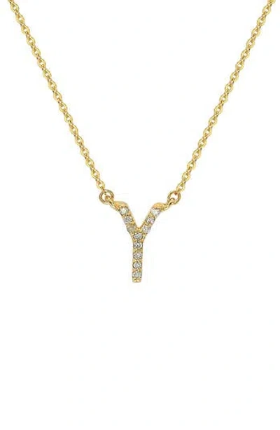 Suzy Levian Diamond & 14k Yellow Gold Letter Pendant Necklace In Gold - Y