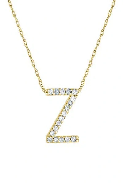 Suzy Levian Diamond & 14k Yellow Gold Letter Pendant Necklace In Gold - Z