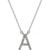 Suzy Levian Diamond Pavé Initial Pendant Necklace In White- A
