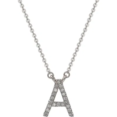 Suzy Levian Diamond Pavé Initial Pendant Necklace In White- A