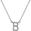 Suzy Levian Diamond Pavé Initial Pendant Necklace In White- B