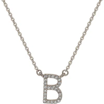 Suzy Levian Diamond Pavé Initial Pendant Necklace In White- B