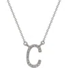 Suzy Levian Diamond Pavé Initial Pendant Necklace In White- C