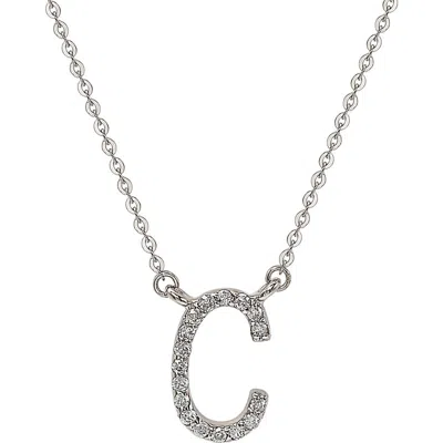 Suzy Levian Diamond Pavé Initial Pendant Necklace In White- C
