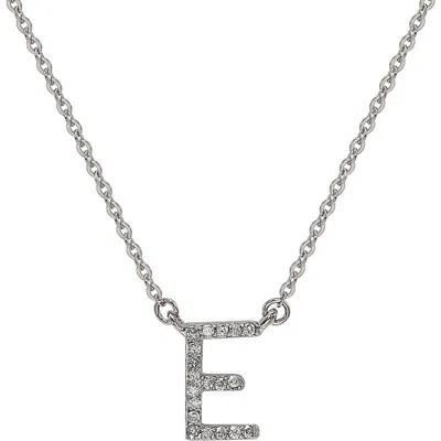 Suzy Levian Diamond Pavé Initial Pendant Necklace In White- E