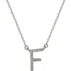 Suzy Levian Diamond Pavé Initial Pendant Necklace In White- F