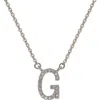 Suzy Levian Diamond Pavé Initial Pendant Necklace In White- G