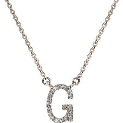 Suzy Levian Diamond Pavé Initial Pendant Necklace In White- G