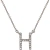 Suzy Levian Diamond Pavé Initial Pendant Necklace In White- H