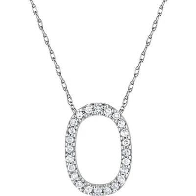 Suzy Levian Diamond Pavé Initial Pendant Necklace In White- O