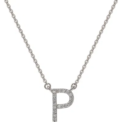 Suzy Levian Diamond Pavé Initial Pendant Necklace In White- P