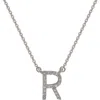 Suzy Levian Diamond Pavé Initial Pendant Necklace In White- R