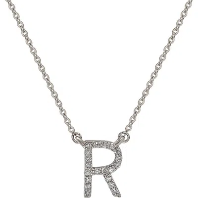 Suzy Levian Diamond Pavé Initial Pendant Necklace In White- R