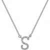 Suzy Levian Diamond Pavé Initial Pendant Necklace In White- S
