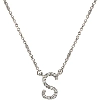 Suzy Levian Diamond Pavé Initial Pendant Necklace In White- S