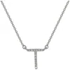 Suzy Levian Diamond Pavé Initial Pendant Necklace In White- T