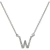Suzy Levian Diamond Pavé Initial Pendant Necklace In White- W