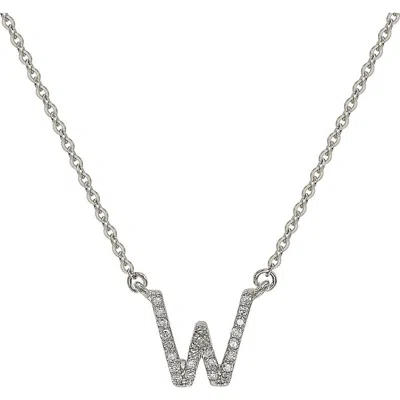 Suzy Levian Diamond Pavé Initial Pendant Necklace In White- W