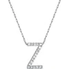 Suzy Levian Diamond Pavé Initial Pendant Necklace In White- Z